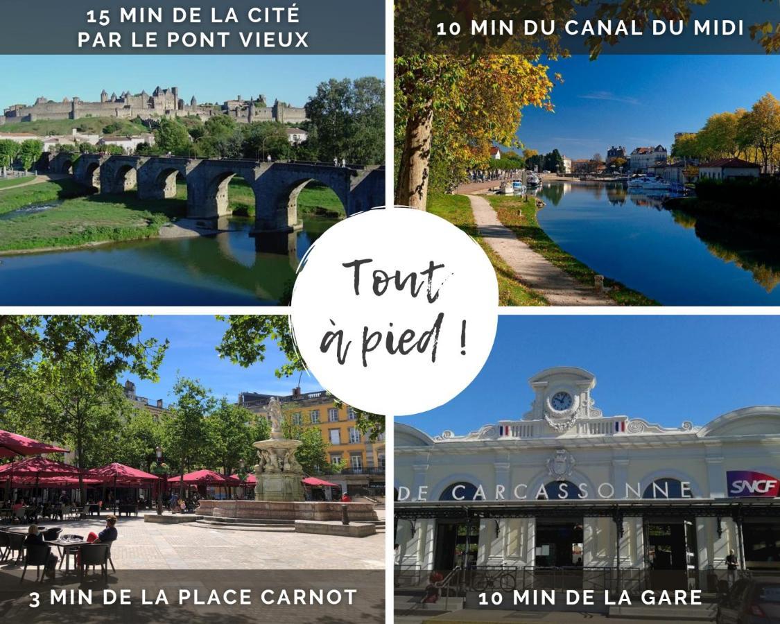 L'Escapade - Parking Gratuit - Wifi - Climatisation - Proche Cite - Tout Equipee Carcassonne Exteriör bild